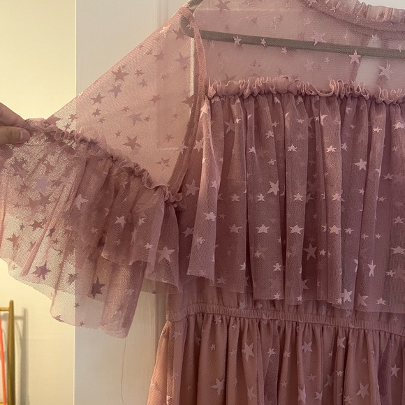 SHEIN Pink Ruffled Mesh Midi Dress - Picture 4 of 6